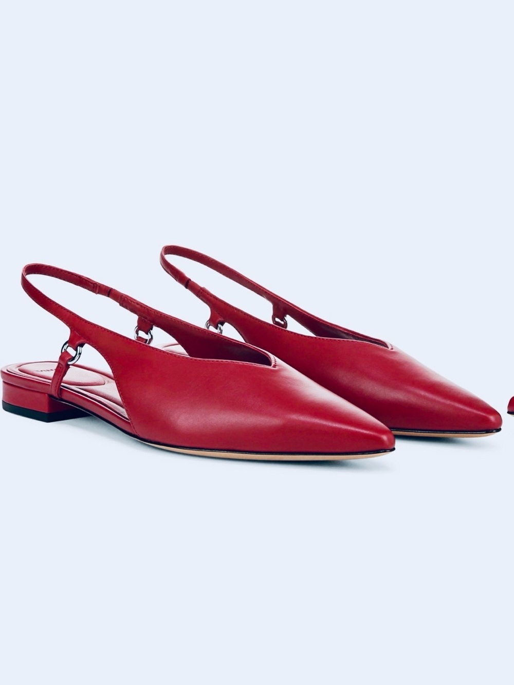 Vince Ines Slingback Pointed Toe Flat size 7.5-Red-New